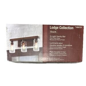 Lodge Collection Ozark 3 Light Bronze Vanity Bar Light walnut glass {E3}